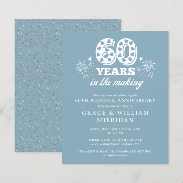 Invitation pour le 60e anniversaire de budget en c (Devant / Derrière)