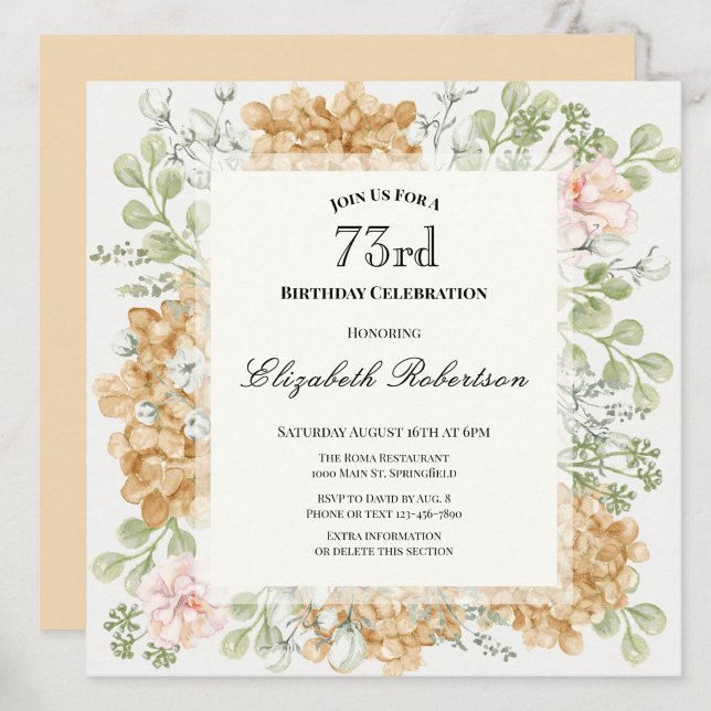 Invitation pour le 73e anniversaire dans des coule (Créateur téléchargé)