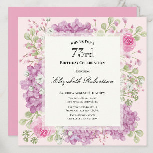 Invitation pour le 73e anniversaire Élégantes fleu