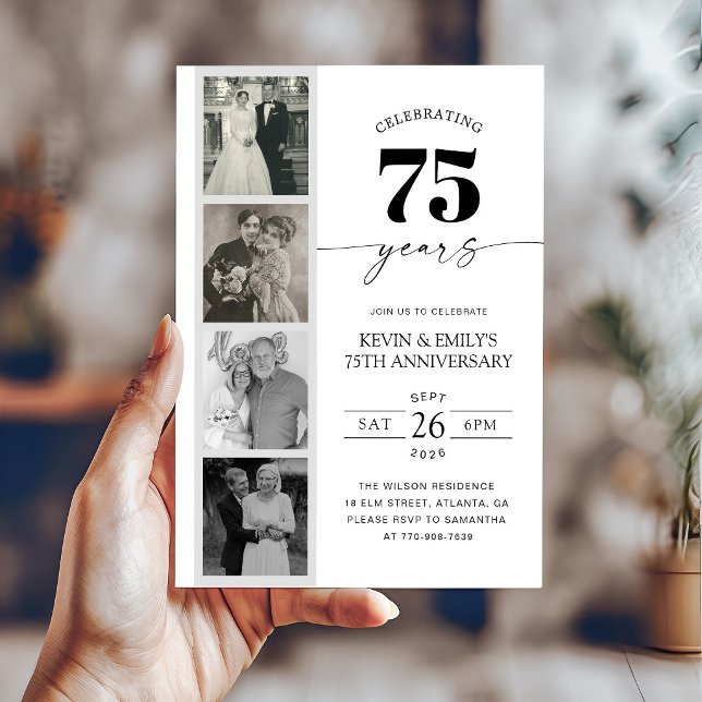 Invitation pour le 75e anniversaire de mariage en  (Créateur téléchargé)