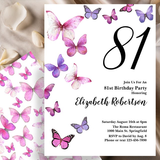 Invitation pour le 81e anniversaire de Butterfly e (Créateur téléchargé)