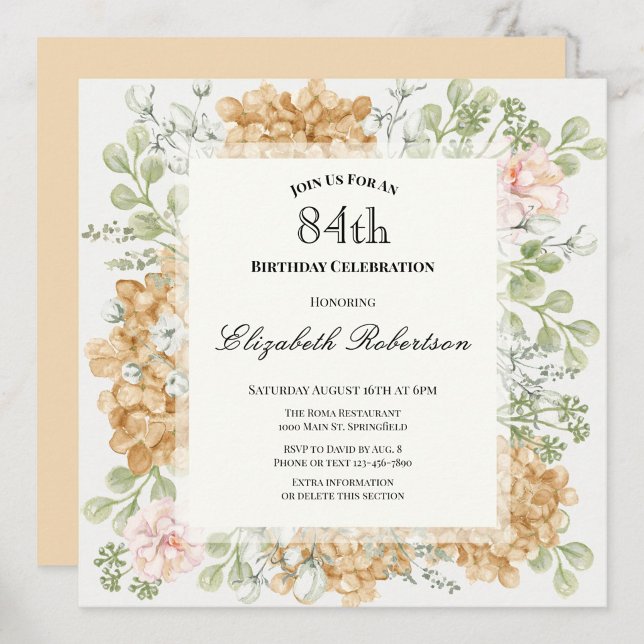 Invitation pour le 84e anniversaire dans des coule (Créateur téléchargé)