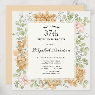 Invitation pour le 87e anniversaire dans des coule