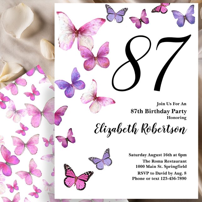 Invitation pour le 87e anniversaire de Butterfly e (Créateur téléchargé)