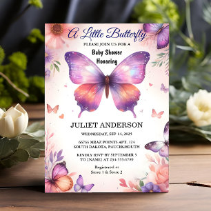 Invitation Pour le Baby shower à papillon doux et doux Boho