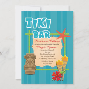 Invitation pour le bar Tropical Tiki