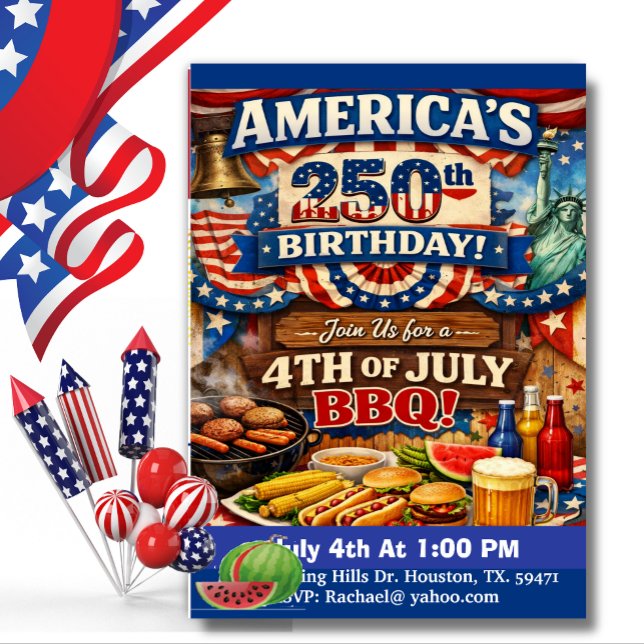 Invitation pour le BBQ patriotique du 250e anniver (Créateur téléchargé)