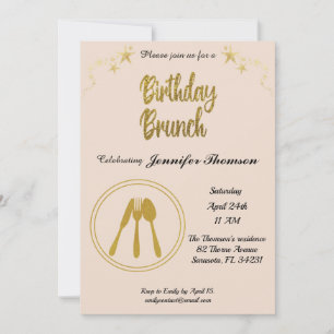 Invitation pour le brunch d'anniversaire