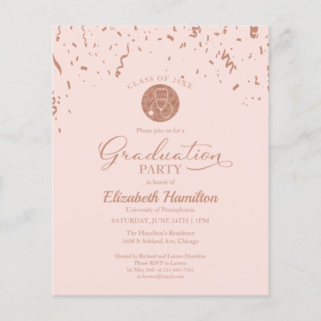 Invitation pour le budget de la fête de fin d'étud (Devant)