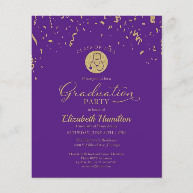 Invitation pour le budget de la fête de fin d'étud (Devant)