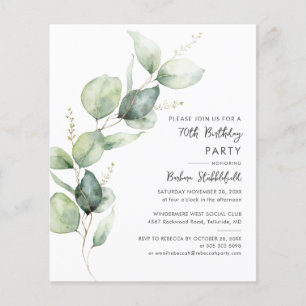 Invitation pour le budget de la fête des 70 ans d'