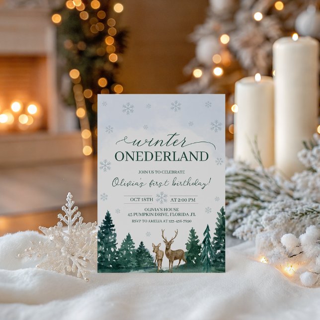 Invitation pour le cerf de Winter ONEderland (Créateur téléchargé)