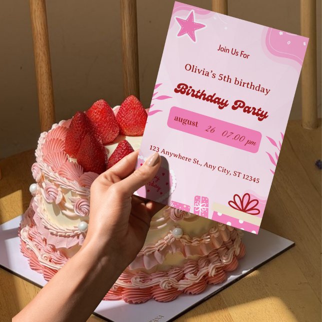 invitation pour le cinquième anniversaire des fill (Créateur téléchargé)