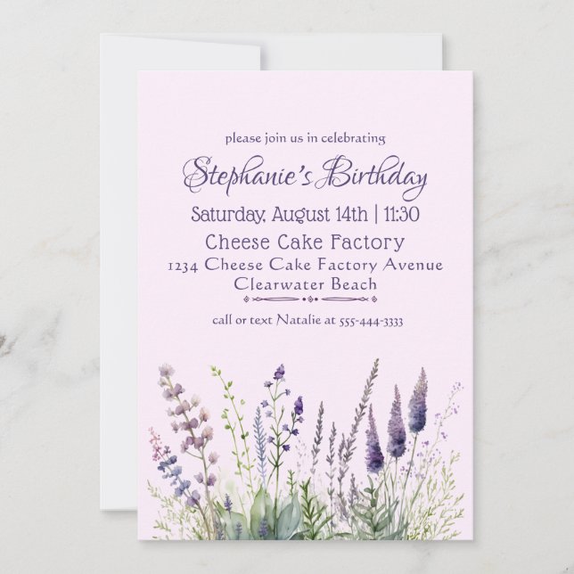 Invitation pour le déjeuner d'anniversaire des fem (Devant)