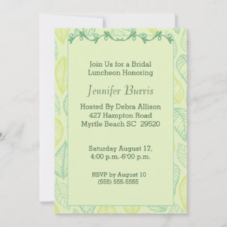Invitation pour le déjeuner nuptial de la feuille