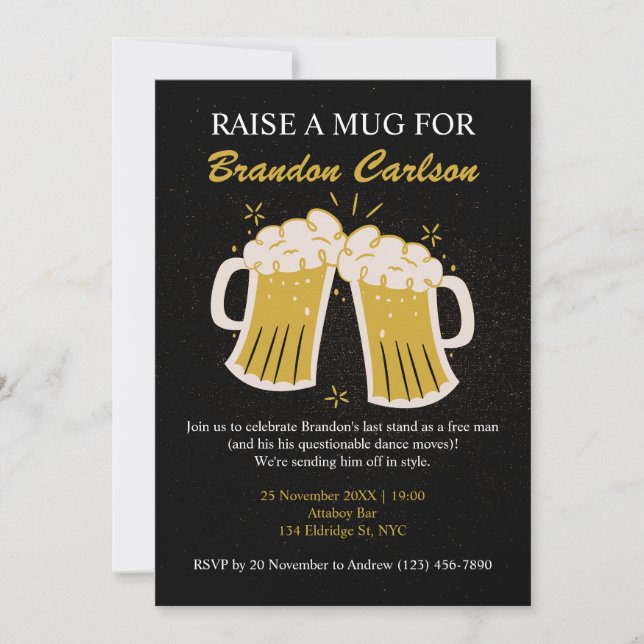 Invitation pour le dernier toast et la fête de biè (Devant)