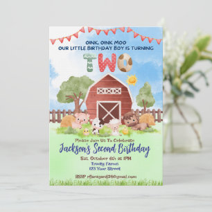 Invitation pour le deuxième anniversaire de la fer