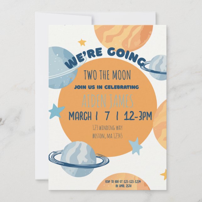 Invitation pour le deuxième anniversaire de Two Th (Devant)