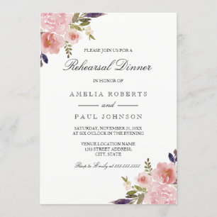 Invitation pour le dîner de répétition de mariage