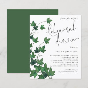 Invitation pour le dîner de répétition des feuille