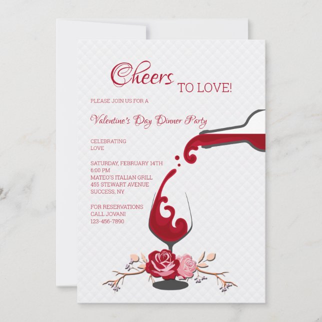Invitation pour le dîner de Saint Valentin (Devant)