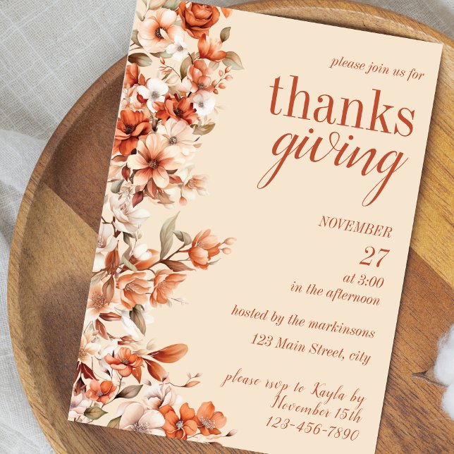 Invitation pour le dîner de Thanksgiving à la Fleu (Créateur téléchargé)