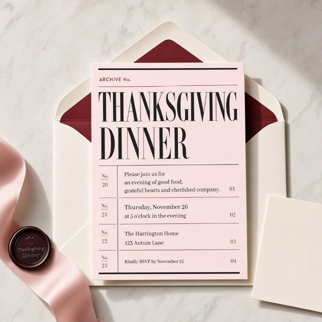 Invitation pour le dîner de Thanksgiving aux archi (Créateur téléchargé)