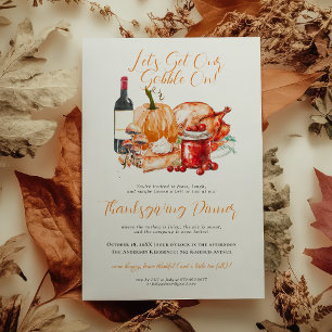 Invitation pour le dîner de Thanksgiving de la réc