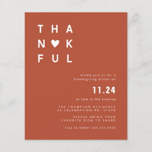 Invitation pour le dîner de Thanksgiving noir et b