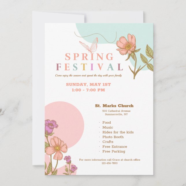 Invitation pour le Festival de Printemps (Devant)