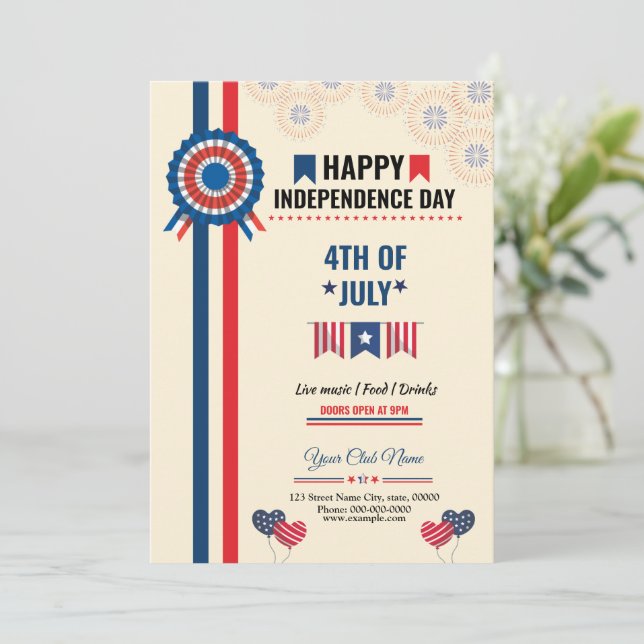 Invitation pour le Jour de l'Indépendance des État (Debout devant)