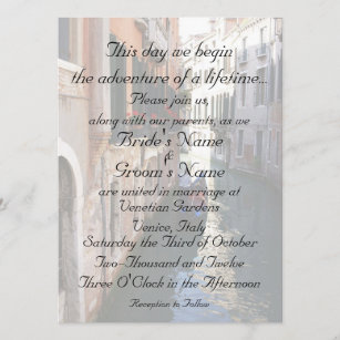 Invitation pour le mariage orienté de Venise