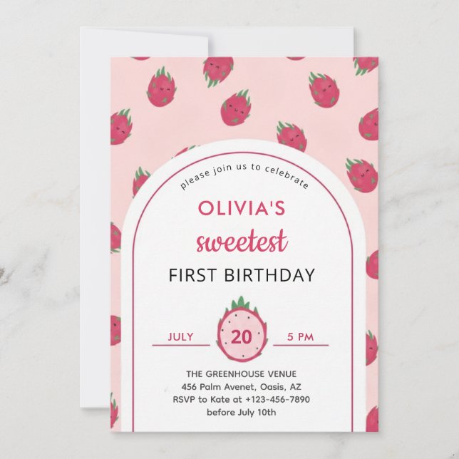 Invitation pour le premier anniversaire au doux fr (Devant)