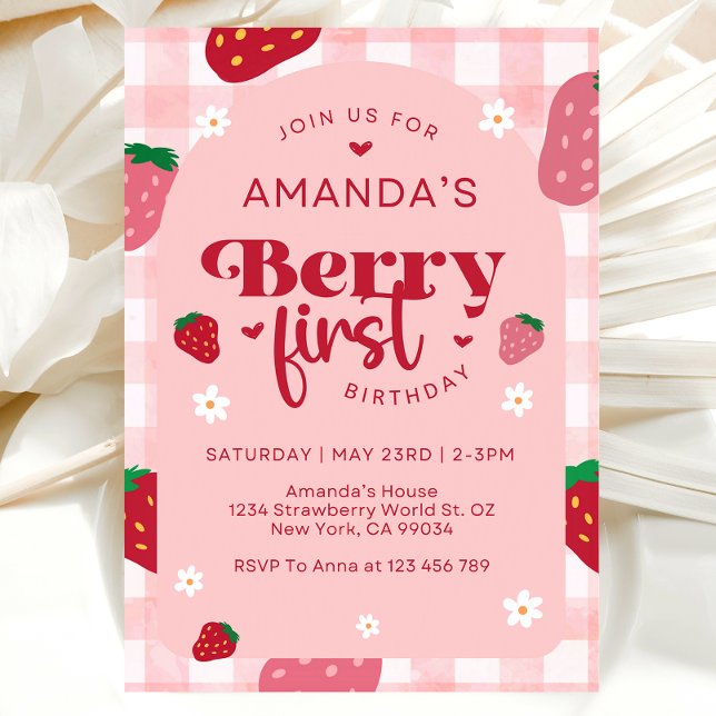 Invitation pour le premier anniversaire aux fruits (Créateur téléchargé)