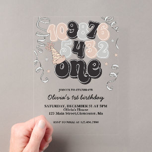 Invitation pour le premier anniversaire avec compt