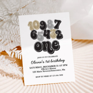 Invitation pour le premier anniversaire avec compt