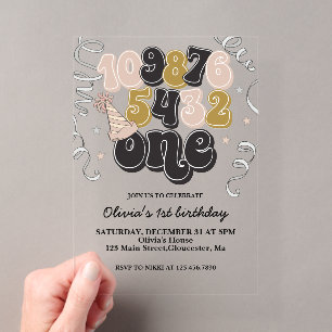 Invitation pour le premier anniversaire avec compt