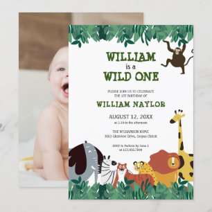 Invitation pour le premier anniversaire avec safar