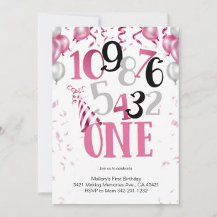 Invitation pour le premier anniversaire : compte à