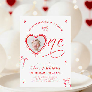 Invitation pour le premier anniversaire Coquette H