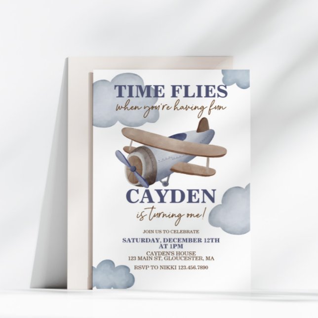 Invitation pour le premier anniversaire d'avion Le (Créateur téléchargé)
