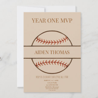Invitation pour le premier anniversaire de basebal