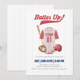 Invitation pour le premier anniversaire de basebal