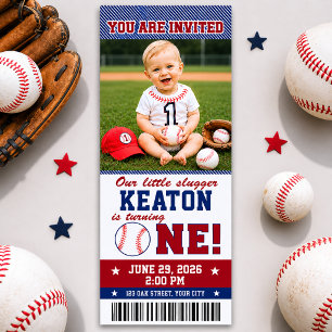 Invitation pour le premier anniversaire de basebal