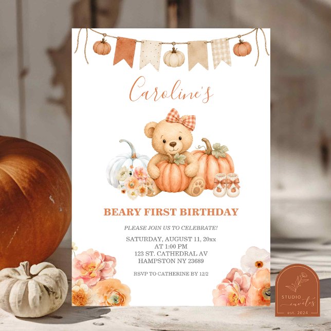 Invitation pour le premier anniversaire de Bear Pu (Créateur téléchargé)