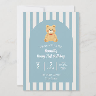 Invitation pour le premier anniversaire de Beary