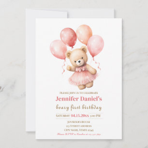 Invitation pour le premier anniversaire de Beary a