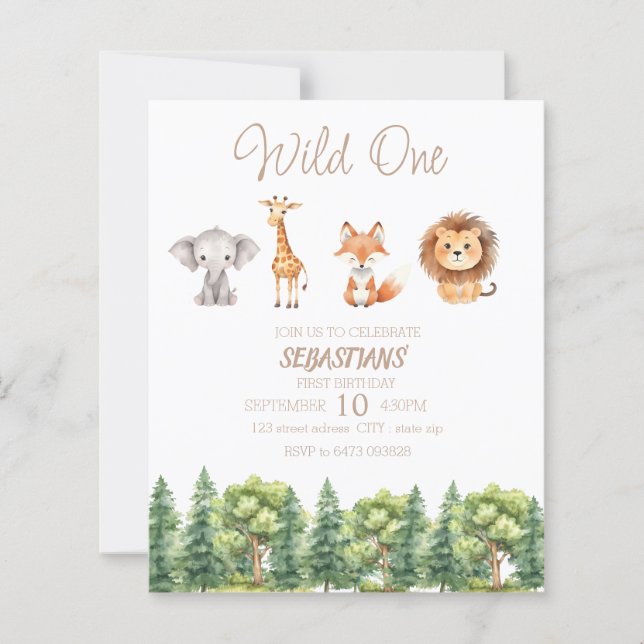 Invitation pour le premier anniversaire de bébé (Devant)