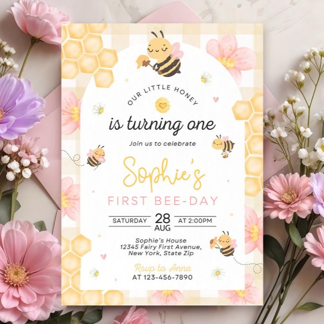 Invitation pour le premier anniversaire de Bébé Ab (Créateur téléchargé)