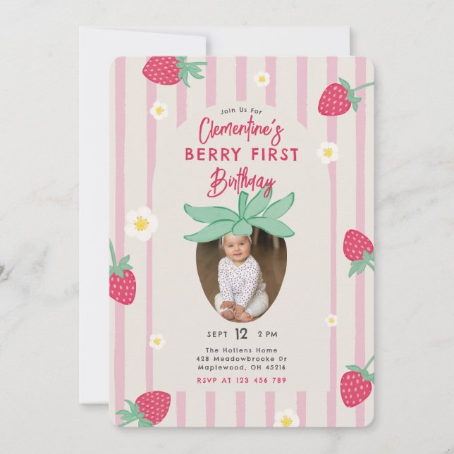 Invitation pour le premier anniversaire de Bébé av (Devant)
